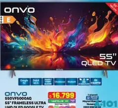 ONVO 55OVF5000AQ 55 İNÇ ULTRA UHD QLED GOOGLE TV AKILLI TELEVİZYON